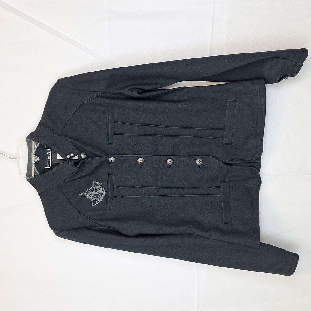 Oakley Jacket Women Size L Black Denim Logo Front & Back NWT